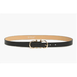 Linea Pelle Black Double Gold Buckle Belt Small